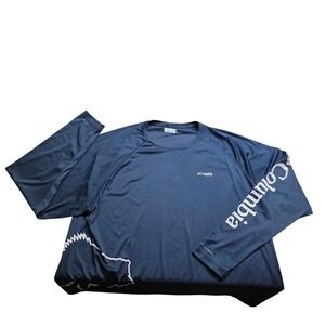 Columbia PFG Men's Long Sleeve Sun Protection Fishing Shirt XXL Navy Omni Shade